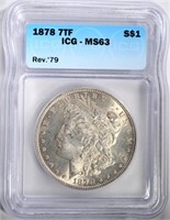 1878 7TF REV 79 MORGAN HALF DOLLAR