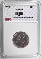 1902 BARBER QUARTER RNG GEM BU