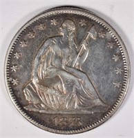 1875  SEATED HALF DOLLAR, AU/BU
