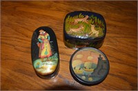 Lot of 3 Russian Lacquer Boxes