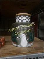 9in Snowman decorative canister