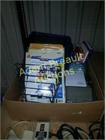 Assorted binders, photo paper, Rolodex card