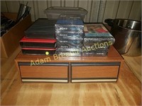 VHS tape storage box and tapes