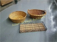3 decorative wicker baskets