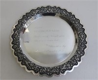 Indonesian 800 silver tray 21.5cm