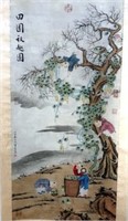 Chinese large scroll with children playing