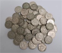Sixty Eight Australian silver shillings 1917-63