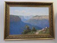 Large Blue Mountains Oil on board