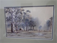 V.R.Watt watercolour Landscape with