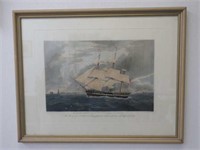 19thC HMS Winchester framed original print