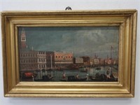 Antique Venetian scene Oil canvas