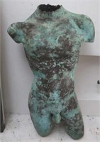 20th century bronze sculpture male torso