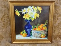 T. COLE SIGNED ORIGINAL STILL LIFE PAINTING