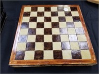 RESIN CHESS BOARD W PIECES (AS IS)