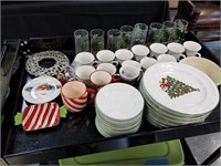 LARGE LOT CHRISTMAS DISHES
