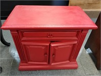 PAINTED RED NIGHT STAND