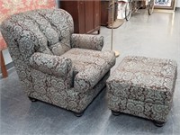 FANTASTIC UPHOLSTERED CHAIR AND OTTOMAN