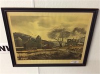 vintage framed Hegerman print farm scene