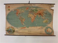 1947 Denoyer-Geppert Co World map approx 7’x 4’