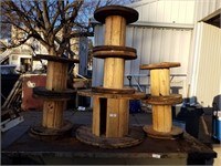 Lot of 7 wood cable spools