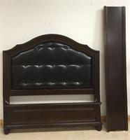 MODERN LEATHER STYLE QUEEN BED & RAILS