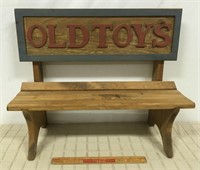 WOODEN DOLL BENCH/ DECOR