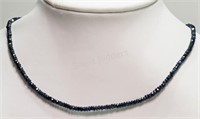 18K White Gold 16 Inch Blue Sapphire Necklace