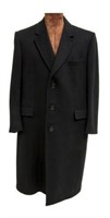 DHALISHAN MENS BLACK CASHMERE 3-BUTTON COAT