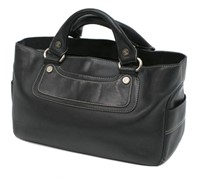 CELINE 'BOOGIE' BLACK GRAINED LEATHER HANDBAG