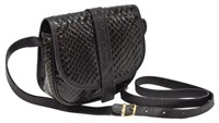 FENDI SMALL BLACK SNAKESKIN SHOULDER BAG