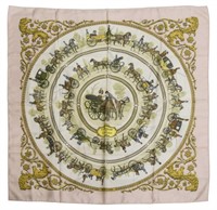 HERMES SILK SCARF, 'LA PREMONADE DE LONGCHAMPS'