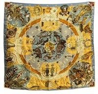 HERMES SILK TWILL SCARF, 'MYTHOLOGIES DES HOMMES'