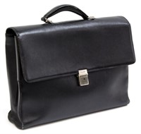 GIORGIO ARMANI BLACK LEATHER BRIEFCASE