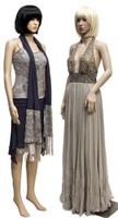 (3) SUE WONG & REEM ACRA BEADED EVENING DRESSES