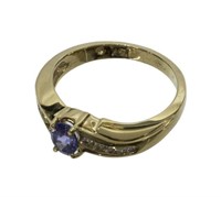 LADIES ESTATE 14KT GOLD, DIAMOND & TANZANITE RING