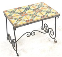 Malibu tile wrought iron table