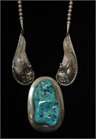 Navajo sterling & turquoise singed  EC necklace