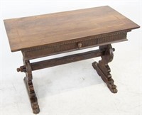 Early 19th cent Spanish carved trestle table