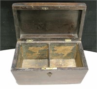 Antique Divided Wood Jewelry Box - 9" x 5" x 6"