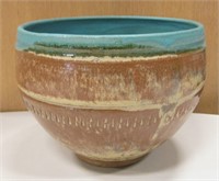 Ceramic Vase Signed "Empty Bowls" - 7.5" Diameter