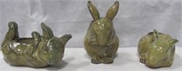 Lot Of 3 PartyLite Bunny Candle Holders - 6" Tall
