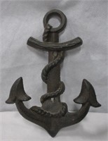 Cast Iron Anchor Coat Hook 8"