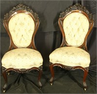 PAIR OF CIRCA 1850's ROSEWOOD BELTAR SIDE CHAIRS