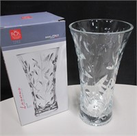 Italian Luxion Crystal Vase IOB, 11.5"