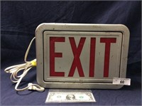 Vintage metal exit light WORKS
