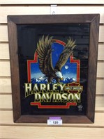 1987 framed Harley Davidson picture glass approx
