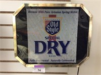 Vintage old style special dry lighted beer sign