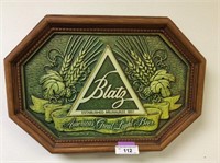 Vintage Blatz beer sign  approximately 15“ x 22“