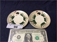 (2) Hand painted saucers marked Japan