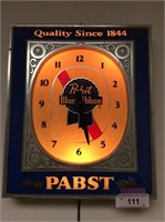 Vintage Pabst blue ribbon beer bar clock works